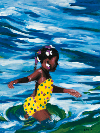 Mädchen im See, acrylic on canvas, 1997