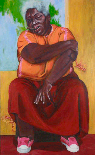 Geckolady, acrylic on canvas, 2004