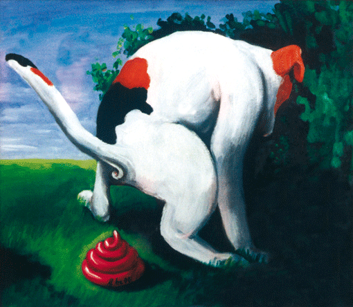 K&uuml;nstler bei der Arbeit, acrylic on canvas, 2002