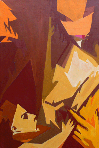 Maria Lactans nach El Greco, acrylic on canvas, 2008